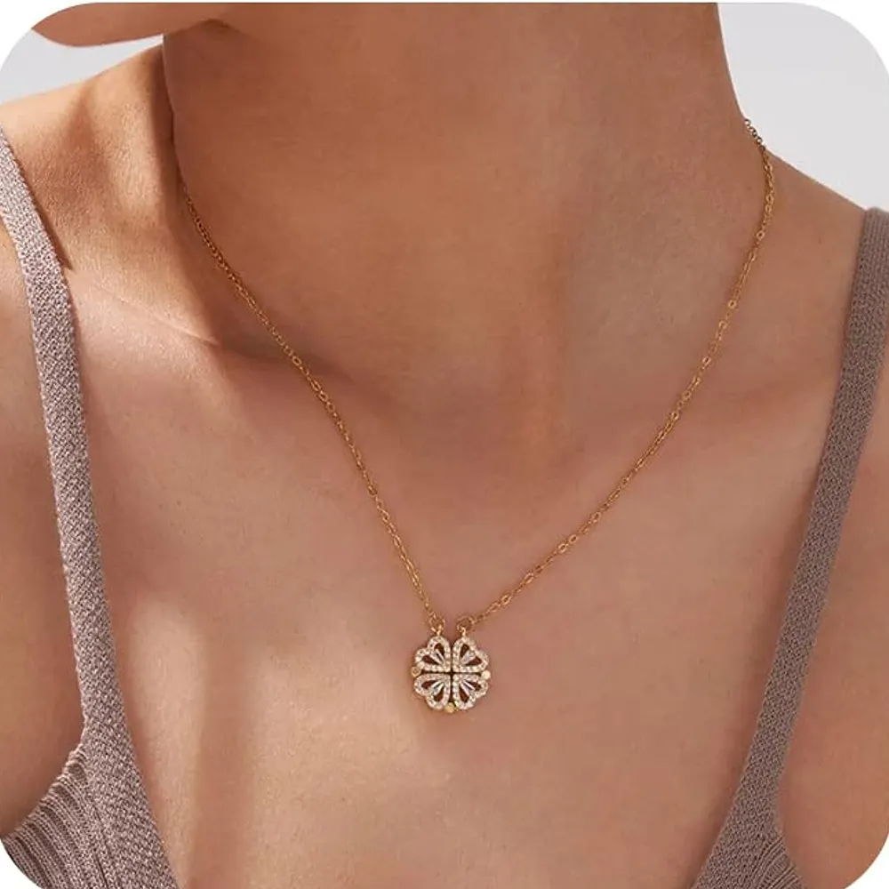 Flower Four Leaf Clover Necklace