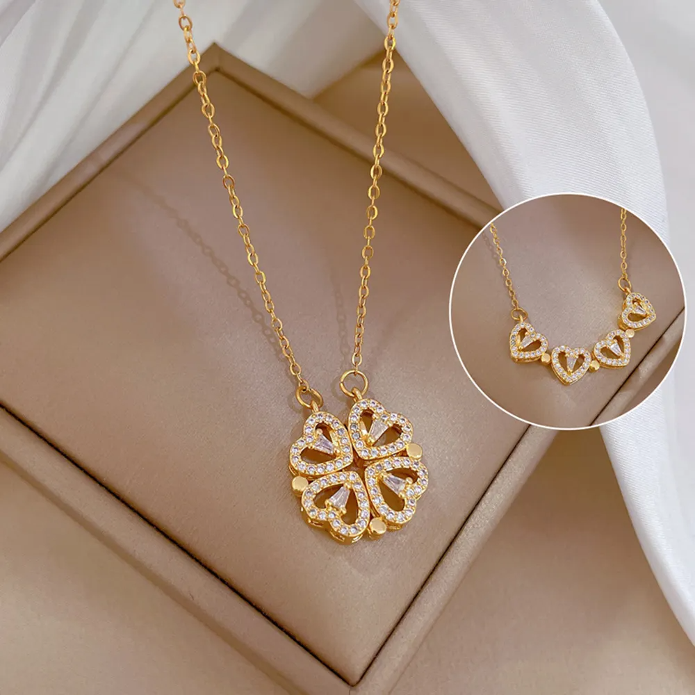 Flower Four Leaf Clover Necklace