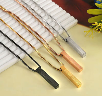 Ayat Al Kursi 3D Bar Necklace